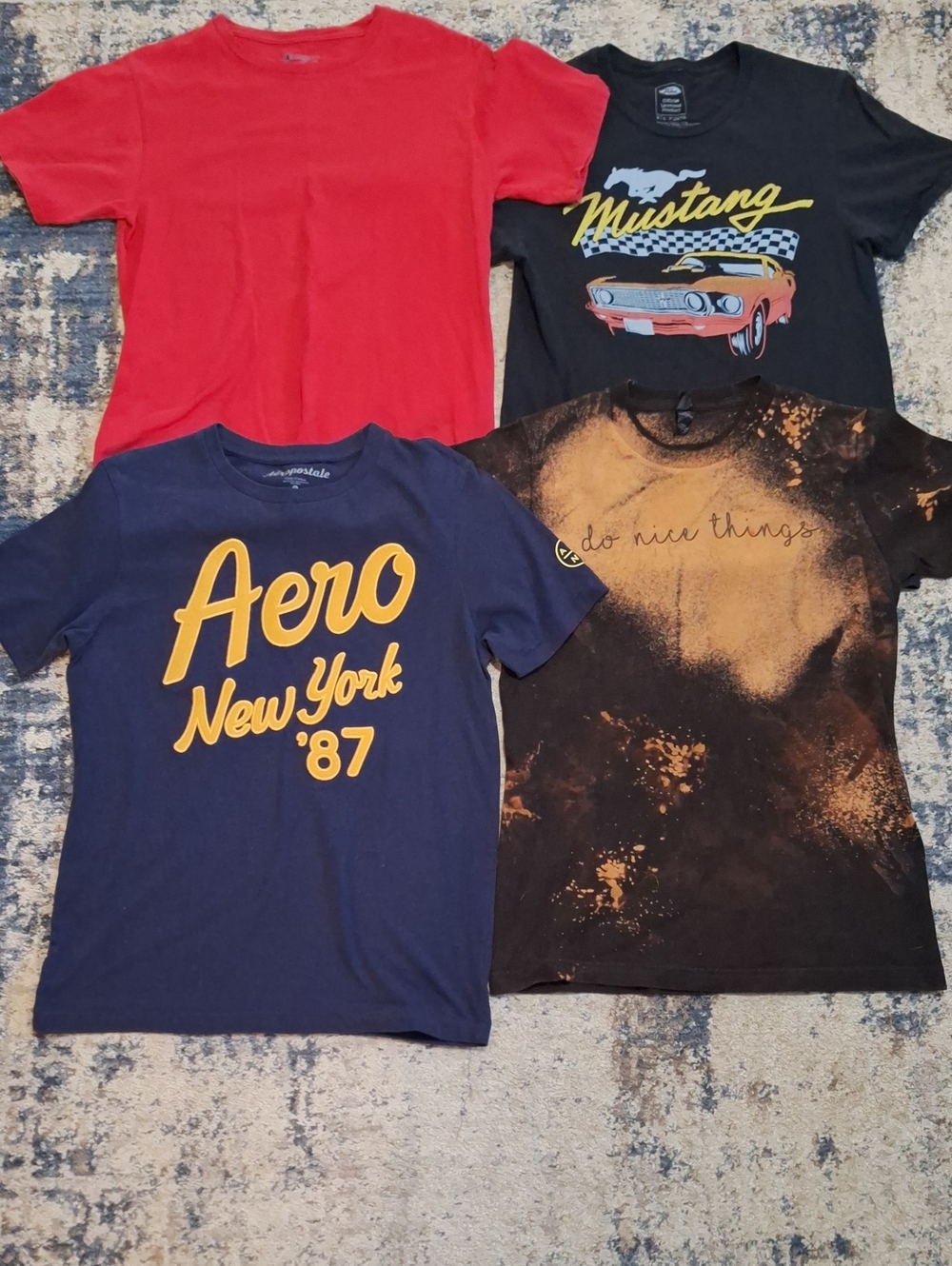 Men’s Small T-Shirt Bundle 4 Pc Graphic & Casual Tees